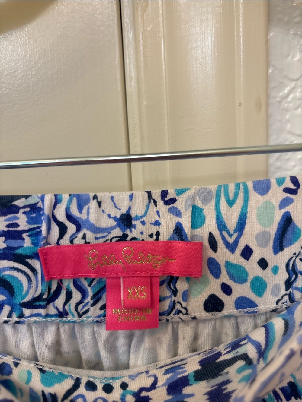 Lilly Pulitzer Jacey Skirt XXS Call My Shell Phone Blue White Tiered Ruffle - Picture 3 of 5